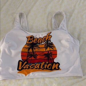 SHEIN White Beach Vacation Swim Top